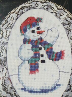 Designs for the Needle Snowman Lace Ornament Counted Cross Stitch Kit